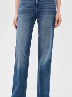 Warp + Weft Straight-Leg Jeans in Medium Blue Wash